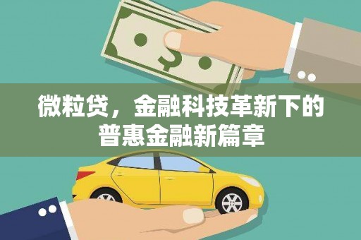 上城微粒贷，金融科技革新下的普惠金融新篇章