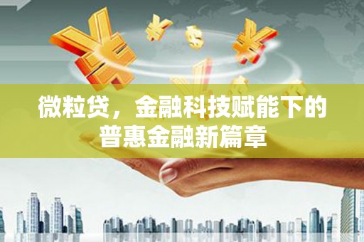 上城微粒贷，金融科技赋能下的普惠金融新篇章