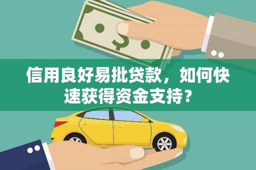 上城信用良好易批贷款，如何快速获得资金支持？