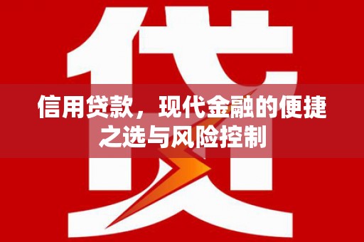 上城信用贷款，现代金融的便捷之选与风险控制