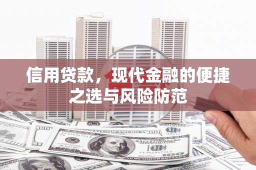 上城信用贷款，现代金融的便捷之选与风险防范