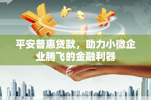 上城平安普惠贷款，助力小微企业腾飞的金融利器