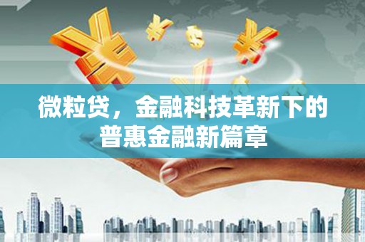 上城微粒贷，金融科技革新下的普惠金融新篇章