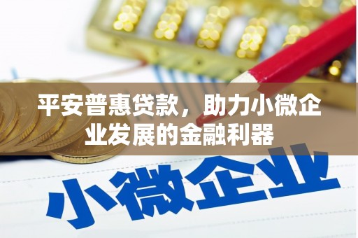 上城平安普惠贷款，助力小微企业发展的金融利器