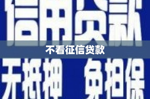 上城不看征信贷款