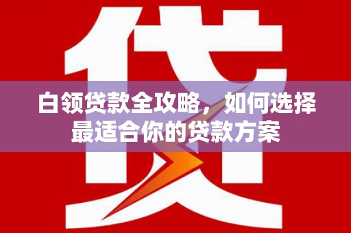 上城白领贷款全攻略，如何选择最适合你的贷款方案